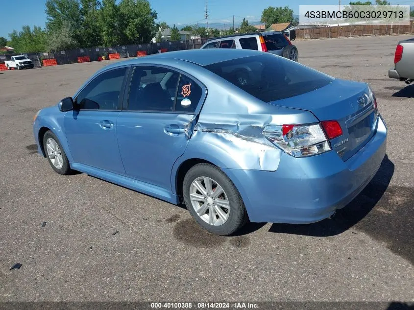 2012 Subaru Legacy 2.5I Premium VIN: 4S3BMCB60C3029713 Lot: 40100388