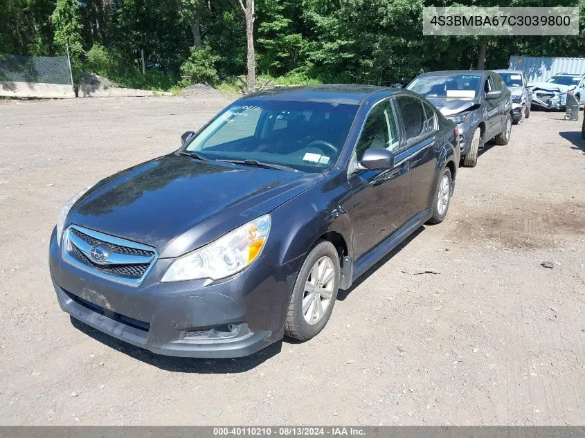 2012 Subaru Legacy 2.5I VIN: 4S3BMBA67C3039800 Lot: 40110210