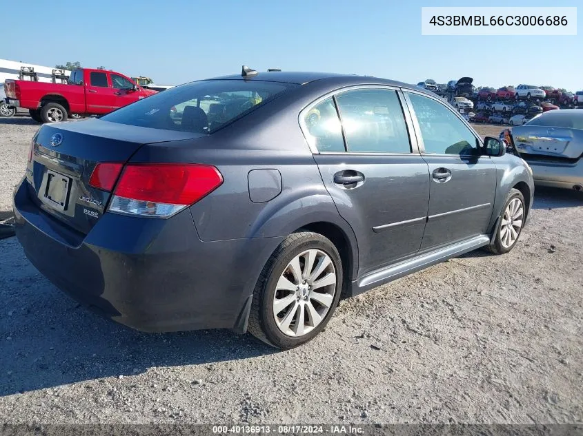 2012 Subaru Legacy 2.5I Limited VIN: 4S3BMBL66C3006686 Lot: 40136913