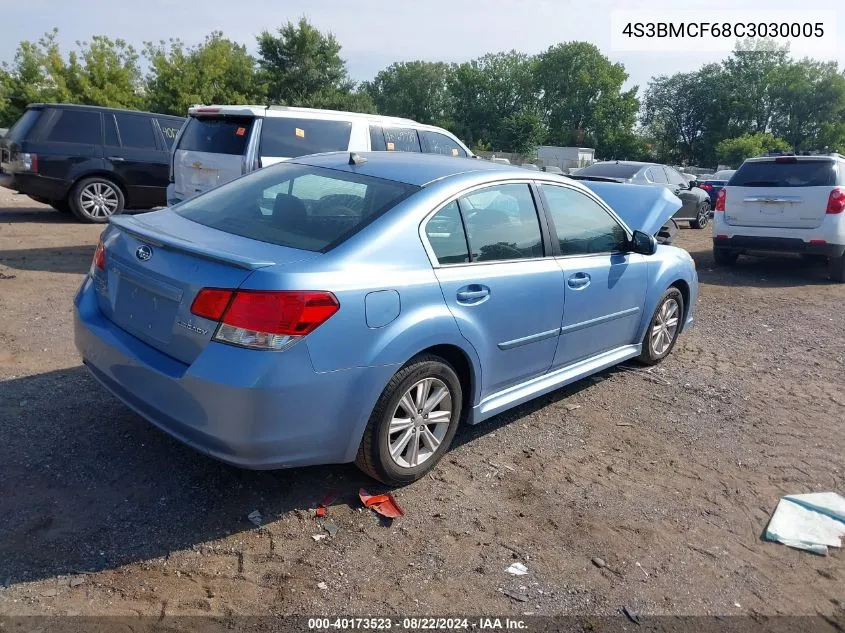 2012 Subaru Legacy 2.5I Premium VIN: 4S3BMCF68C3030005 Lot: 40173523