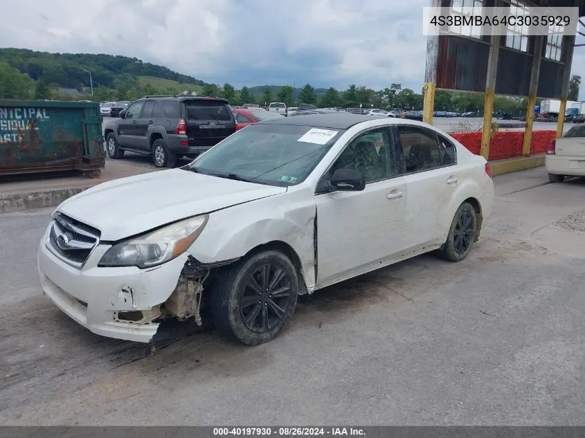 2012 Subaru Legacy 2.5I VIN: 4S3BMBA64C3035929 Lot: 40197930