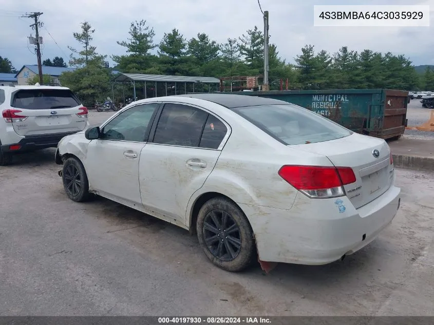 4S3BMBA64C3035929 2012 Subaru Legacy 2.5I