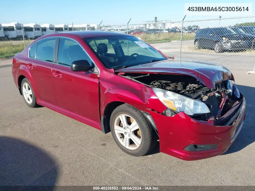 2012 Subaru Legacy 2.5I VIN: 4S3BMBA65C3005614 Lot: 40235552