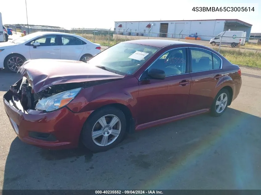 2012 Subaru Legacy 2.5I VIN: 4S3BMBA65C3005614 Lot: 40235552