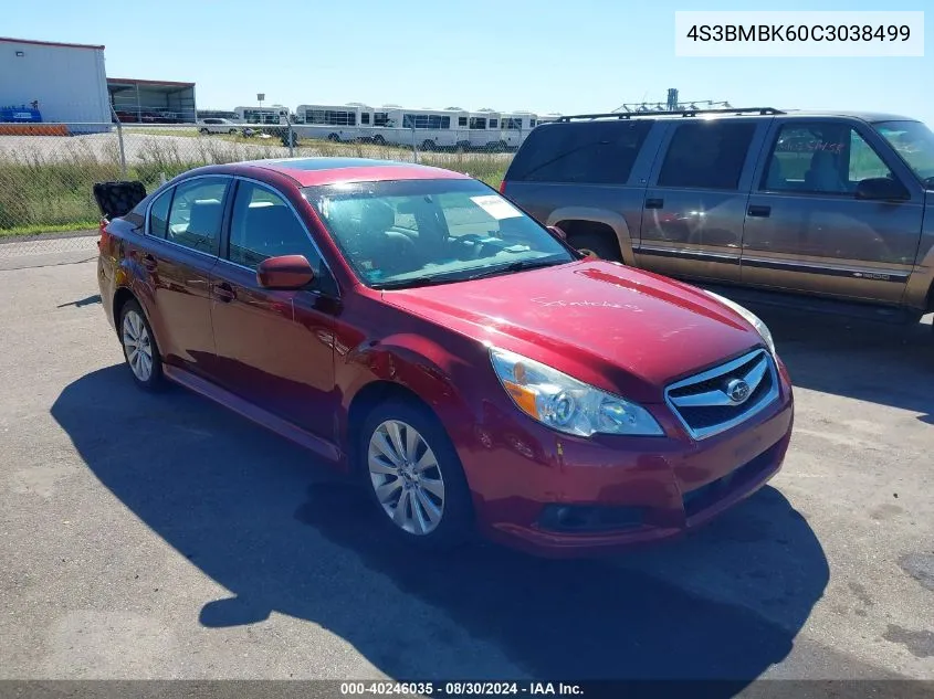 2012 Subaru Legacy 2.5I Limited VIN: 4S3BMBK60C3038499 Lot: 40246035