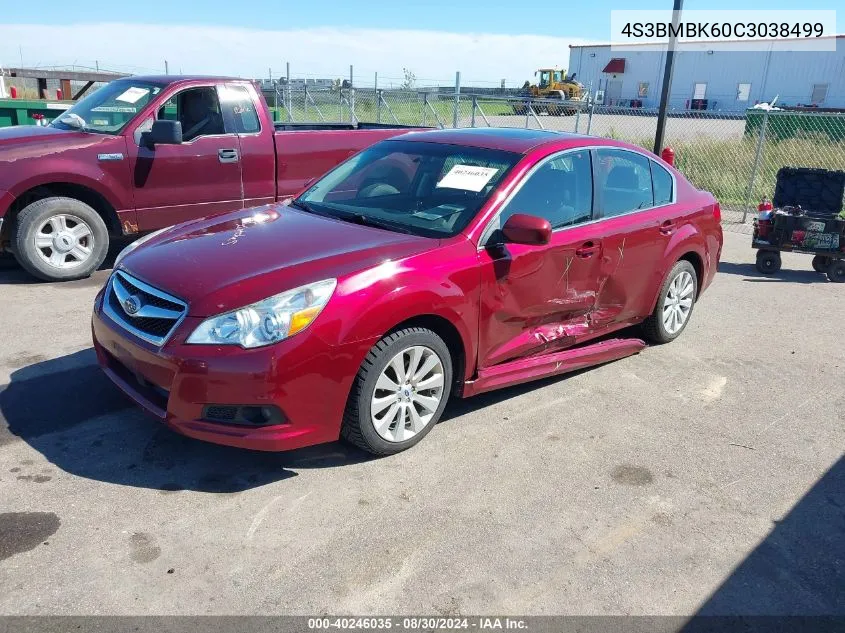 4S3BMBK60C3038499 2012 Subaru Legacy 2.5I Limited