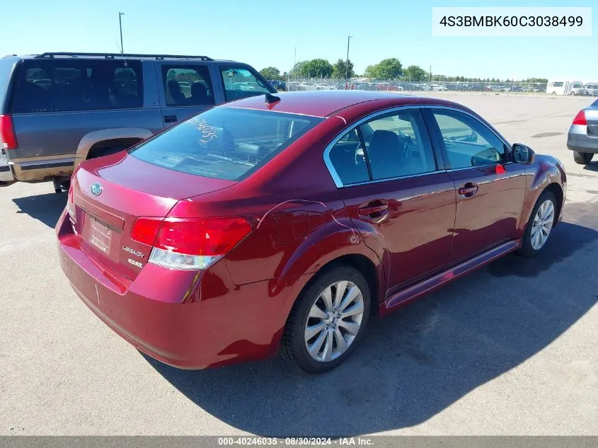 2012 Subaru Legacy 2.5I Limited VIN: 4S3BMBK60C3038499 Lot: 40246035