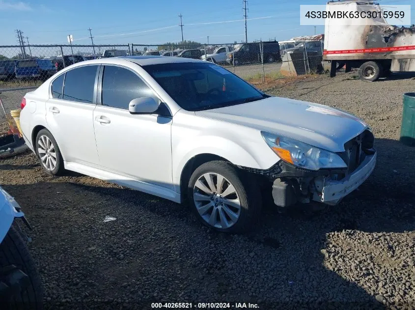 2012 Subaru Legacy 2.5I Limited VIN: 4S3BMBK63C3015959 Lot: 40265521