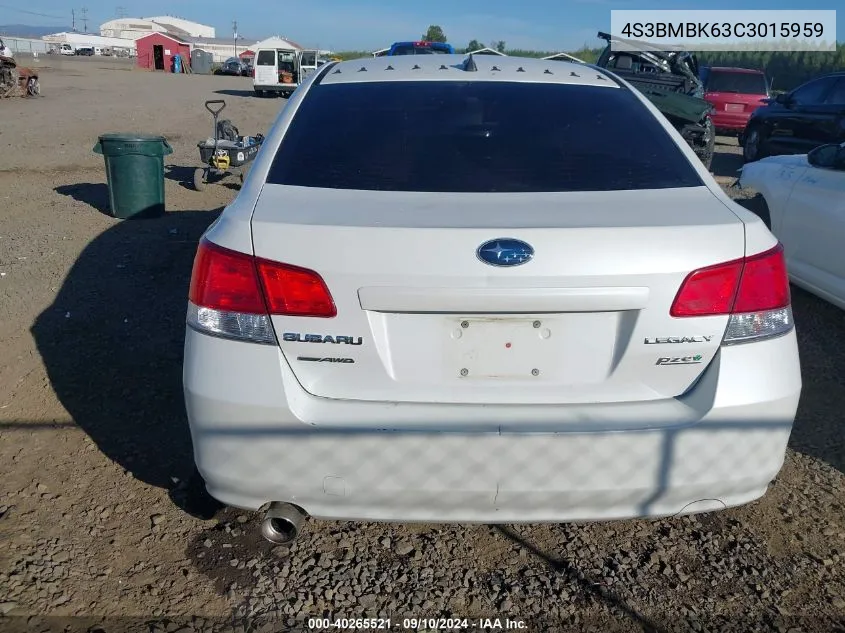 2012 Subaru Legacy 2.5I Limited VIN: 4S3BMBK63C3015959 Lot: 40265521