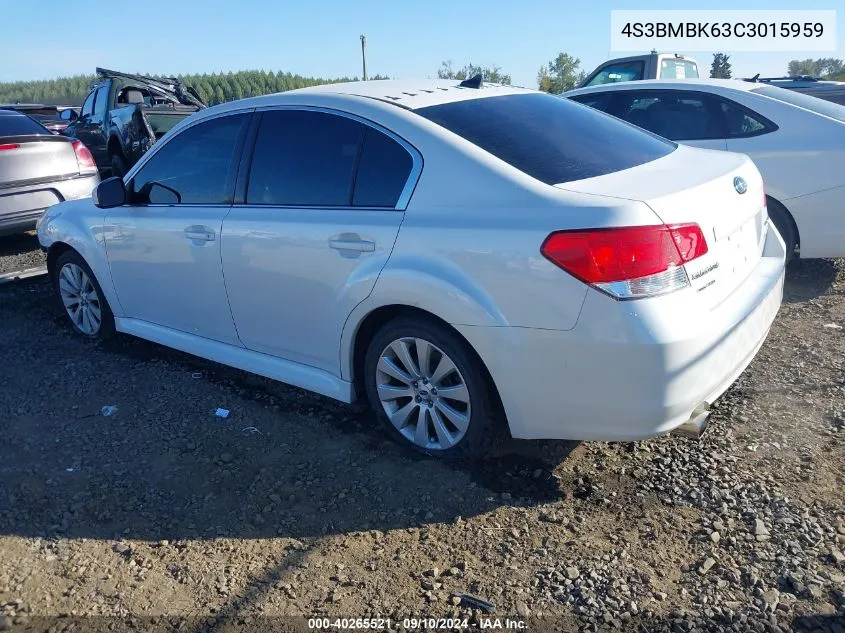 2012 Subaru Legacy 2.5I Limited VIN: 4S3BMBK63C3015959 Lot: 40265521