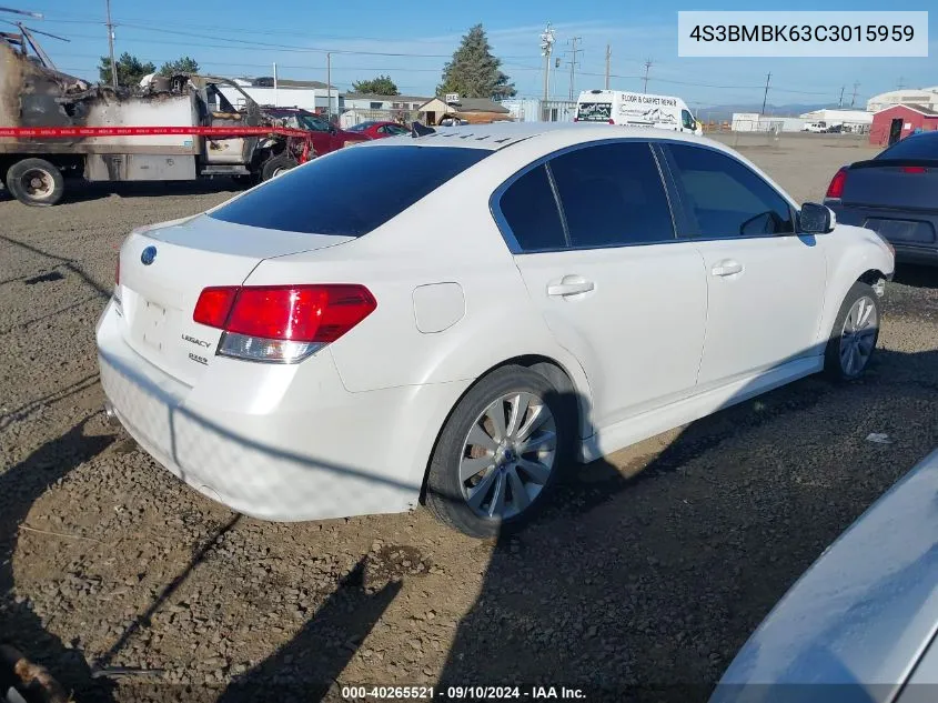 2012 Subaru Legacy 2.5I Limited VIN: 4S3BMBK63C3015959 Lot: 40265521