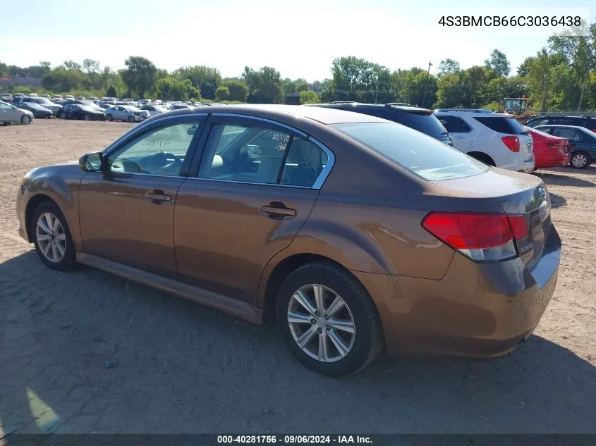 2012 Subaru Legacy 2.5I Premium VIN: 4S3BMCB66C3036438 Lot: 40281756