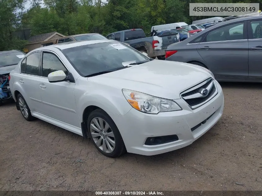 2012 Subaru Legacy 2.5I Limited VIN: 4S3BMCL64C3008149 Lot: 40308307