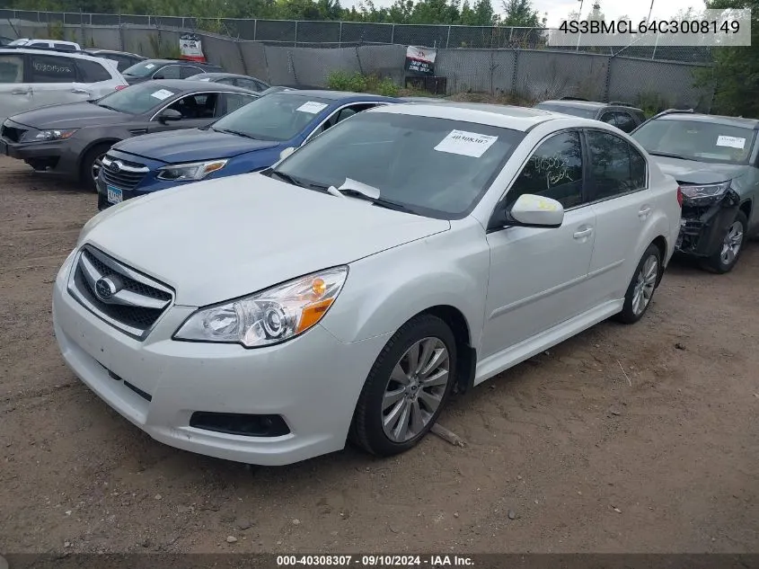 2012 Subaru Legacy 2.5I Limited VIN: 4S3BMCL64C3008149 Lot: 40308307