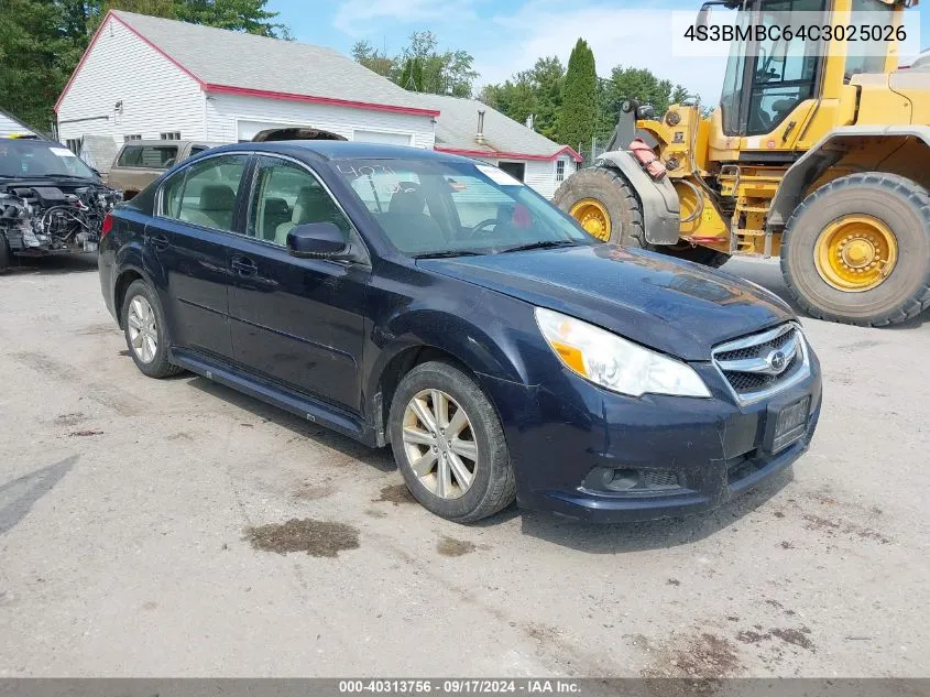 2012 Subaru Legacy 2.5I Premium VIN: 4S3BMBC64C3025026 Lot: 40313756