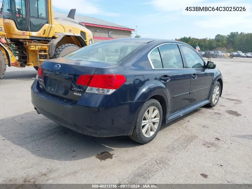 2012 Subaru Legacy 2.5I Premium VIN: 4S3BMBC64C3025026 Lot: 40313756