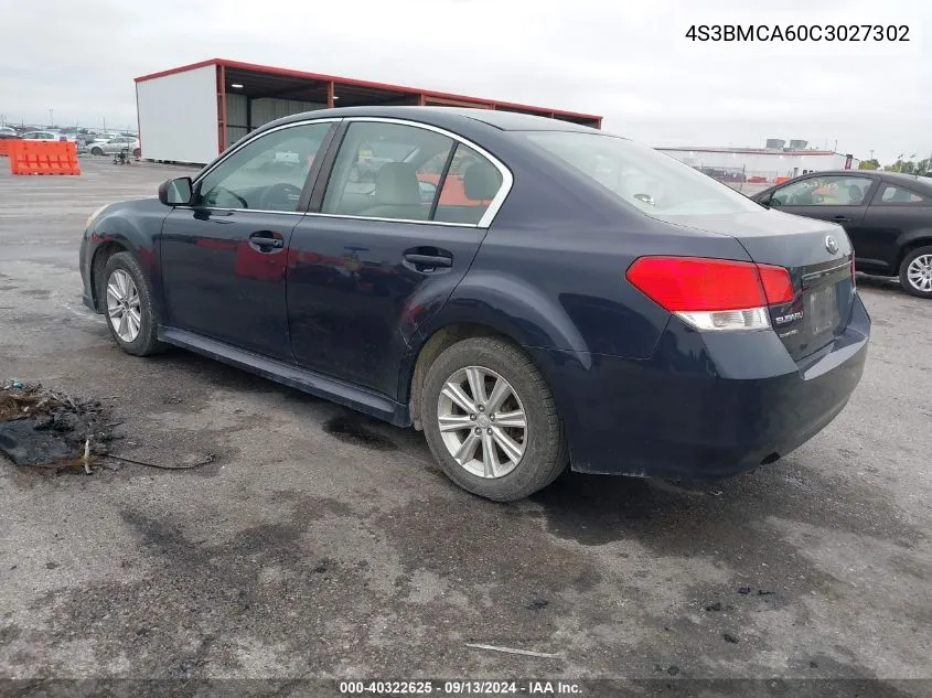 2012 Subaru Legacy 2.5I VIN: 4S3BMCA60C3027302 Lot: 40322625