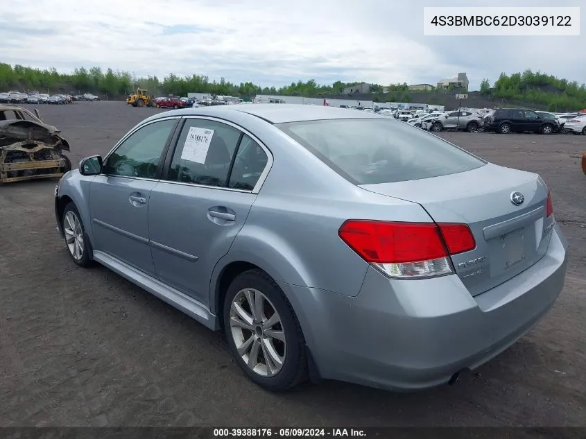 2013 Subaru Legacy 2.5I Premium VIN: 4S3BMBC62D3039122 Lot: 39388176