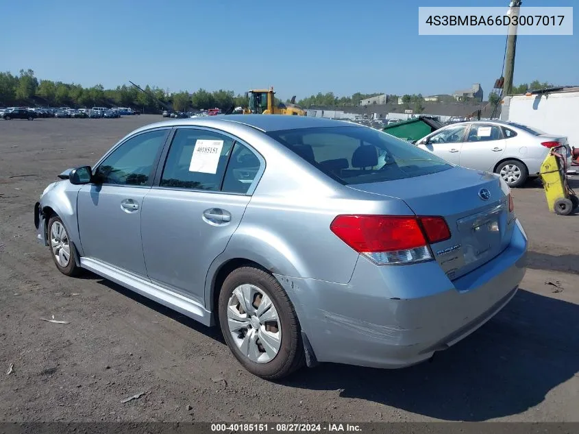 2013 Subaru Legacy 2.5I VIN: 4S3BMBA66D3007017 Lot: 40185151