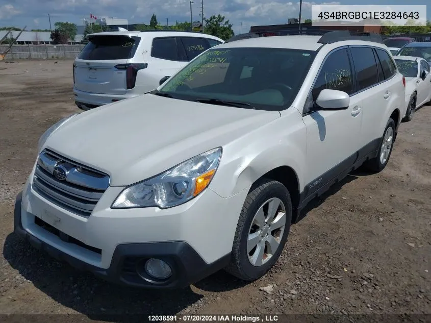 2014 Subaru Legacy Outback VIN: 4S4BRGBC1E3284643 Lot: 12038591