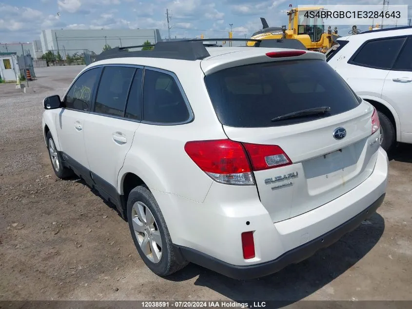 2014 Subaru Legacy Outback VIN: 4S4BRGBC1E3284643 Lot: 12038591