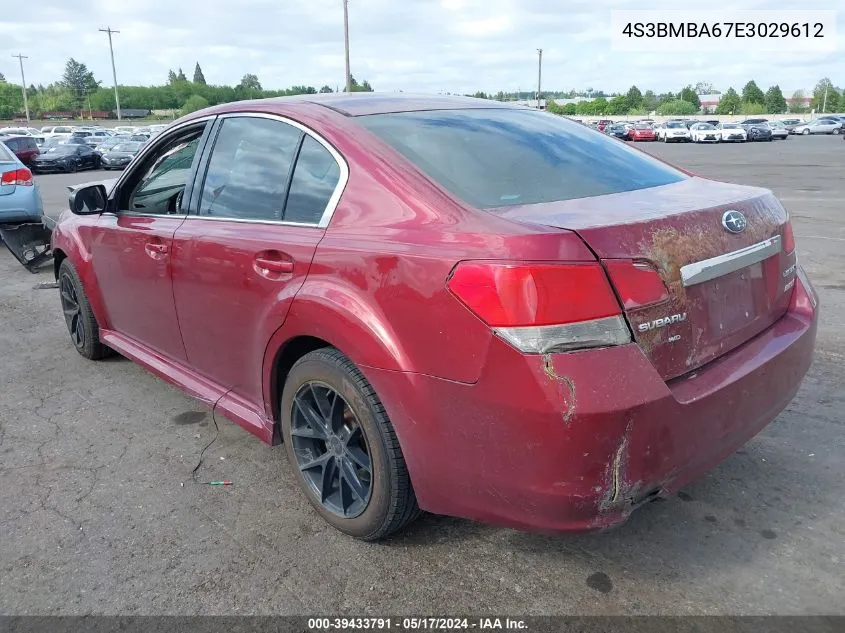 2014 Subaru Legacy 2.5I VIN: 4S3BMBA67E3029612 Lot: 39433791