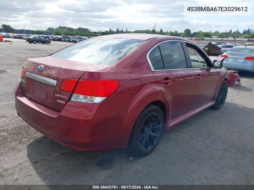 2014 Subaru Legacy 2.5I VIN: 4S3BMBA67E3029612 Lot: 39433791