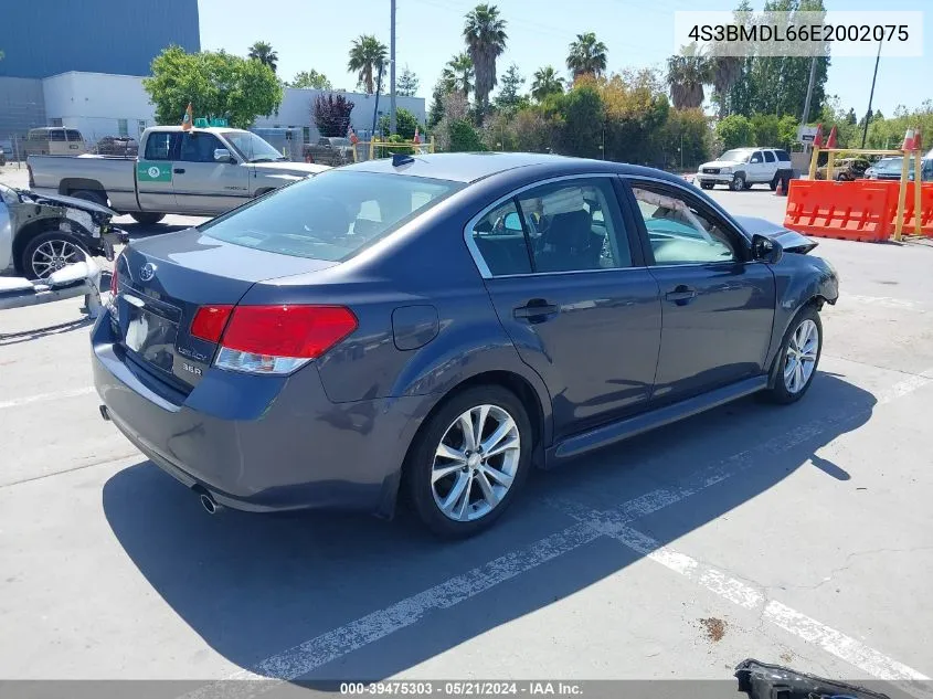 2014 Subaru Legacy 3.6R Limited VIN: 4S3BMDL66E2002075 Lot: 39475303