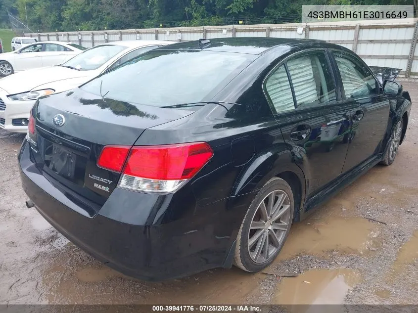 2014 Subaru Legacy 2.5 I Sport VIN: 4S3BMBH61E3016649 Lot: 39941776