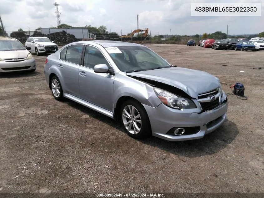 2014 Subaru Legacy 2.5I Limited VIN: 4S3BMBL65E3022350 Lot: 39952649