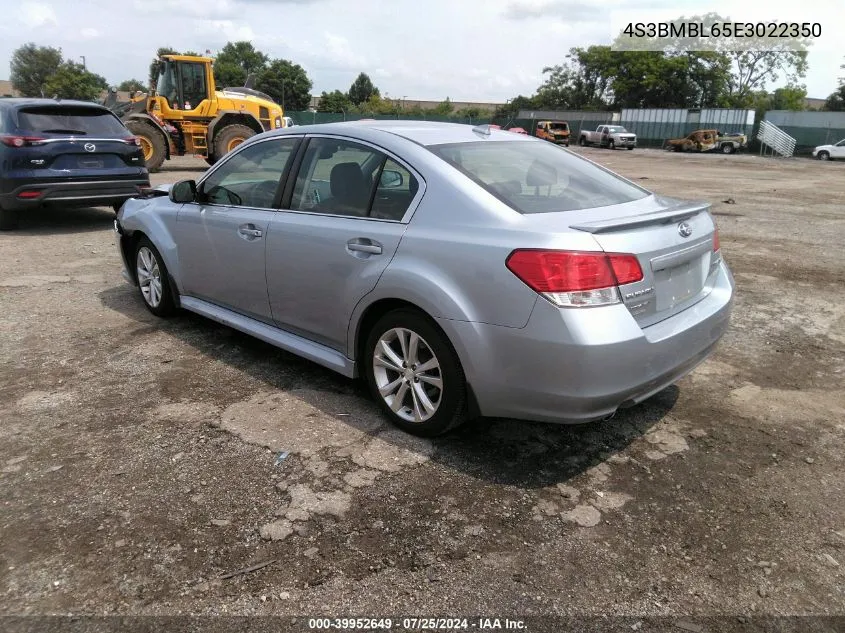 2014 Subaru Legacy 2.5I Limited VIN: 4S3BMBL65E3022350 Lot: 39952649