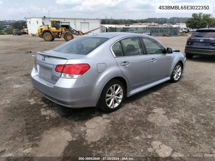 2014 Subaru Legacy 2.5I Limited VIN: 4S3BMBL65E3022350 Lot: 39952649