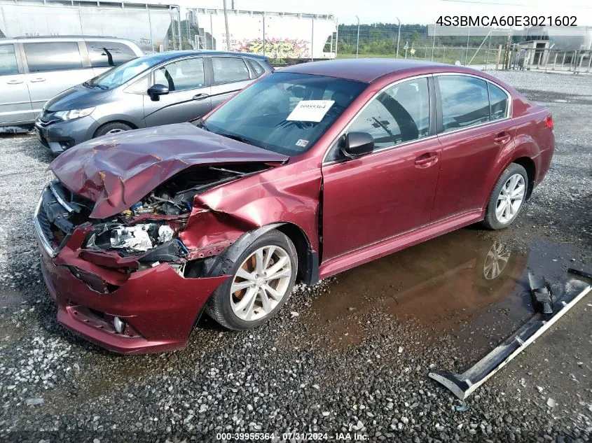 2014 Subaru Legacy 2.5I VIN: 4S3BMCA60E3021602 Lot: 39955364