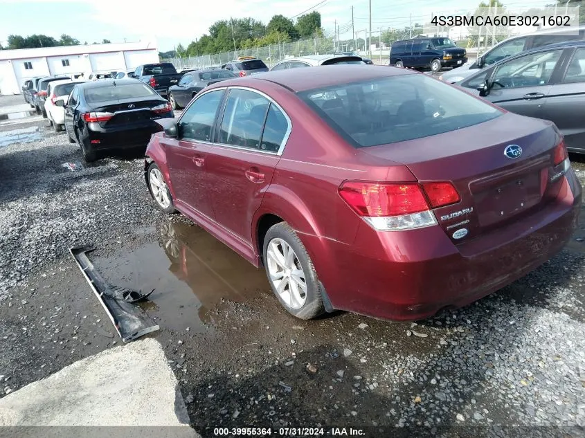 2014 Subaru Legacy 2.5I VIN: 4S3BMCA60E3021602 Lot: 39955364