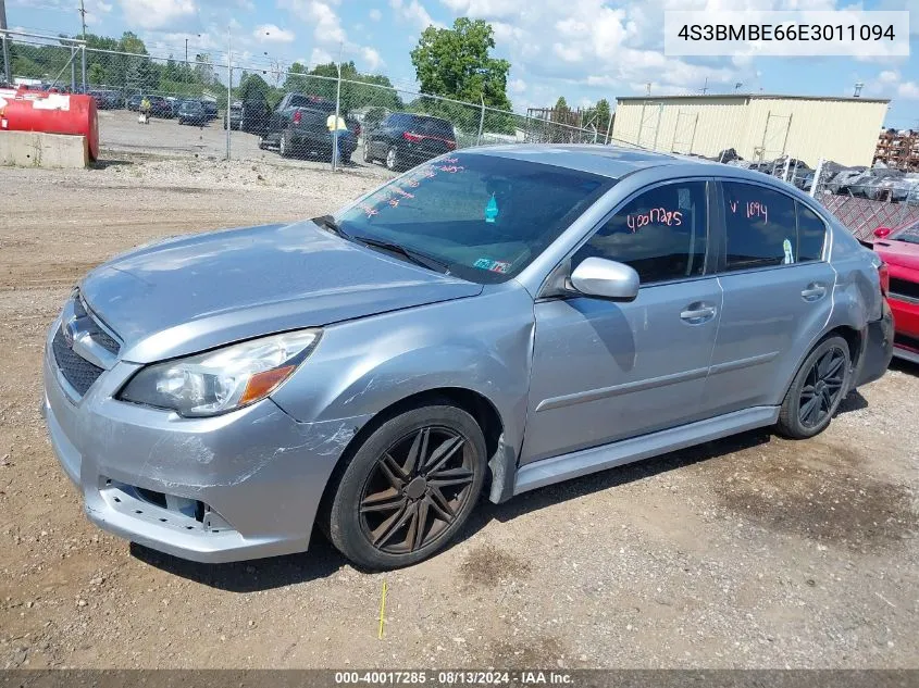 2014 Subaru Legacy 2.5I Premium VIN: 4S3BMBE66E3011094 Lot: 40017285