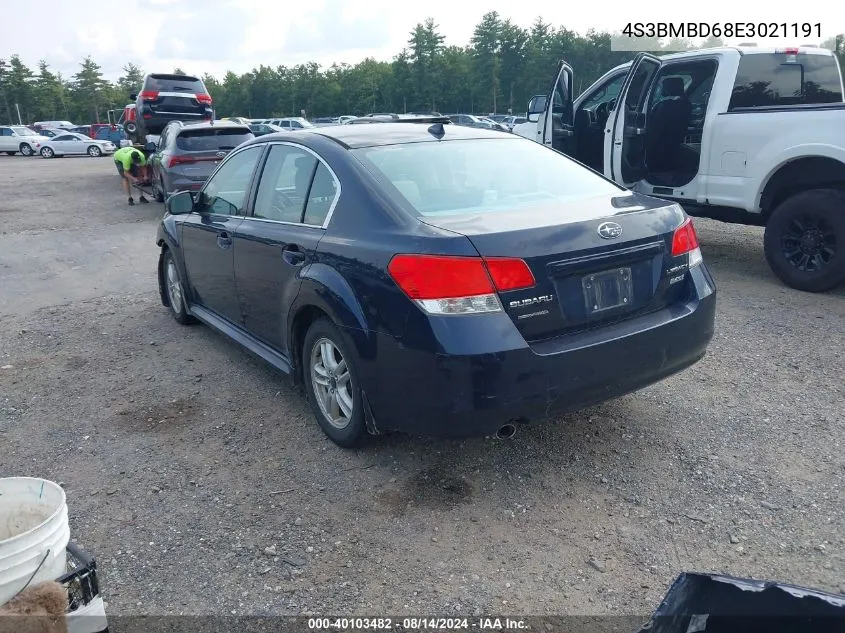 2014 Subaru Legacy 2.5I Premium VIN: 4S3BMBD68E3021191 Lot: 40103482