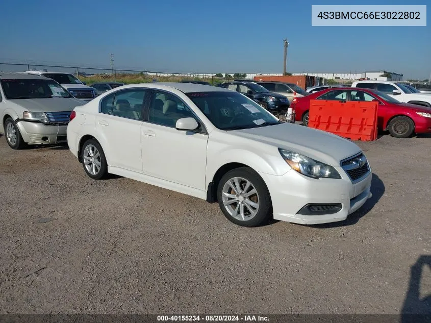 2014 Subaru Legacy 2.5I Premium VIN: 4S3BMCC66E3022802 Lot: 40155234