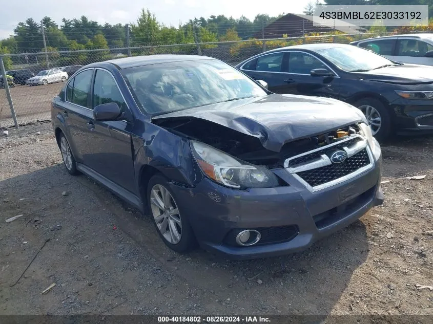 2014 Subaru Legacy 2.5I Limited VIN: 4S3BMBL62E3033192 Lot: 40184802