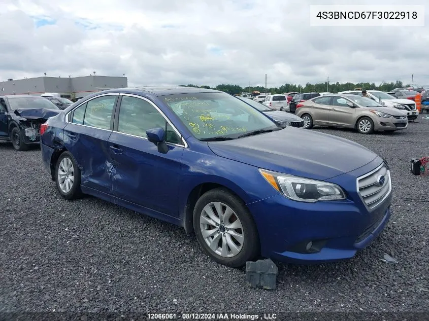 2015 Subaru Legacy VIN: 4S3BNCD67F3022918 Lot: 12066061