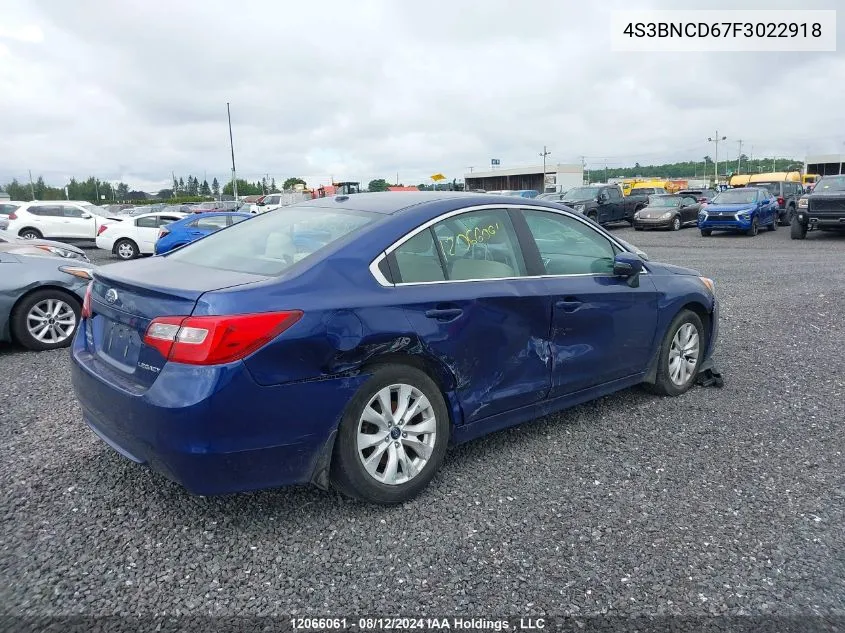 2015 Subaru Legacy VIN: 4S3BNCD67F3022918 Lot: 12066061