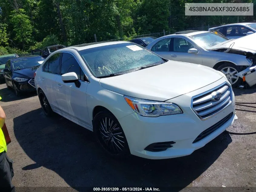 2015 Subaru Legacy 2.5I Premium VIN: 4S3BNAD6XF3026885 Lot: 39351209