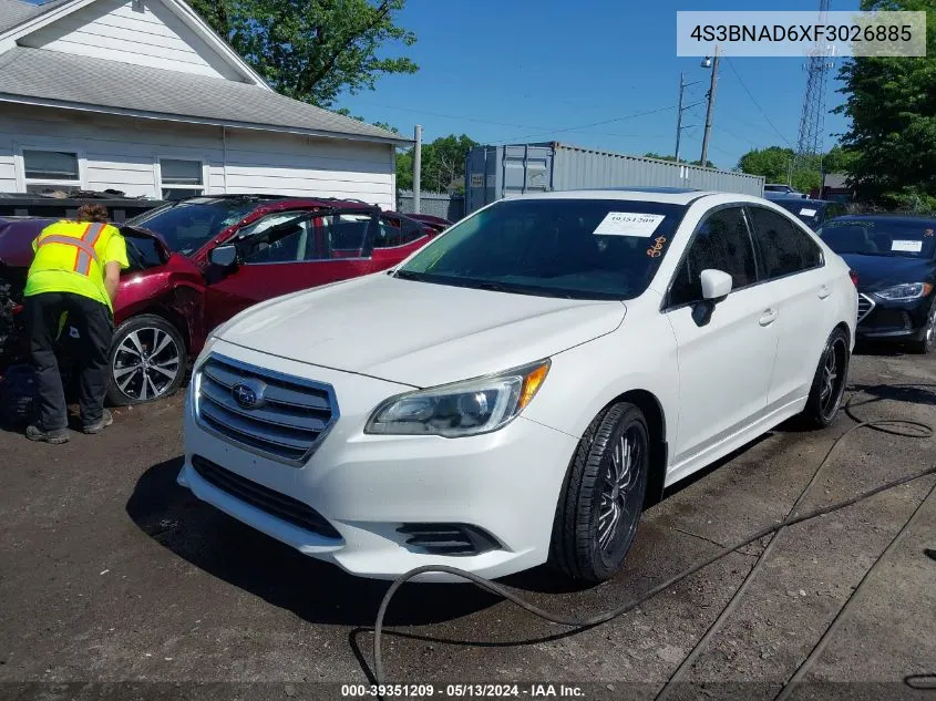 2015 Subaru Legacy 2.5I Premium VIN: 4S3BNAD6XF3026885 Lot: 39351209