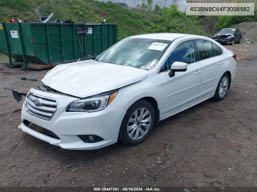 2015 Subaru Legacy 2.5I Premium VIN: 4S3BNBC64F3058982 Lot: 39447381