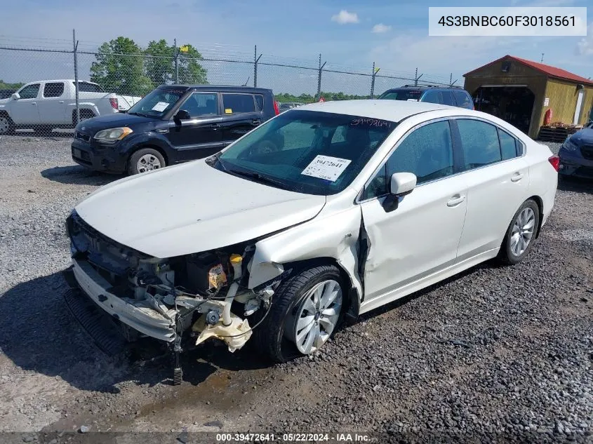 2015 Subaru Legacy 2.5I Premium VIN: 4S3BNBC60F3018561 Lot: 39472641