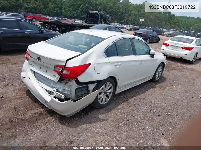 2015 Subaru Legacy 2.5I Premium VIN: 4S3BNBC63F3019722 Lot: 39820067