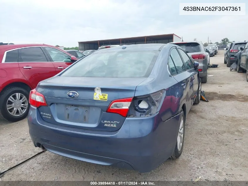 2015 Subaru Legacy 2.5I Premium VIN: 4S3BNAC62F3047361 Lot: 39894418