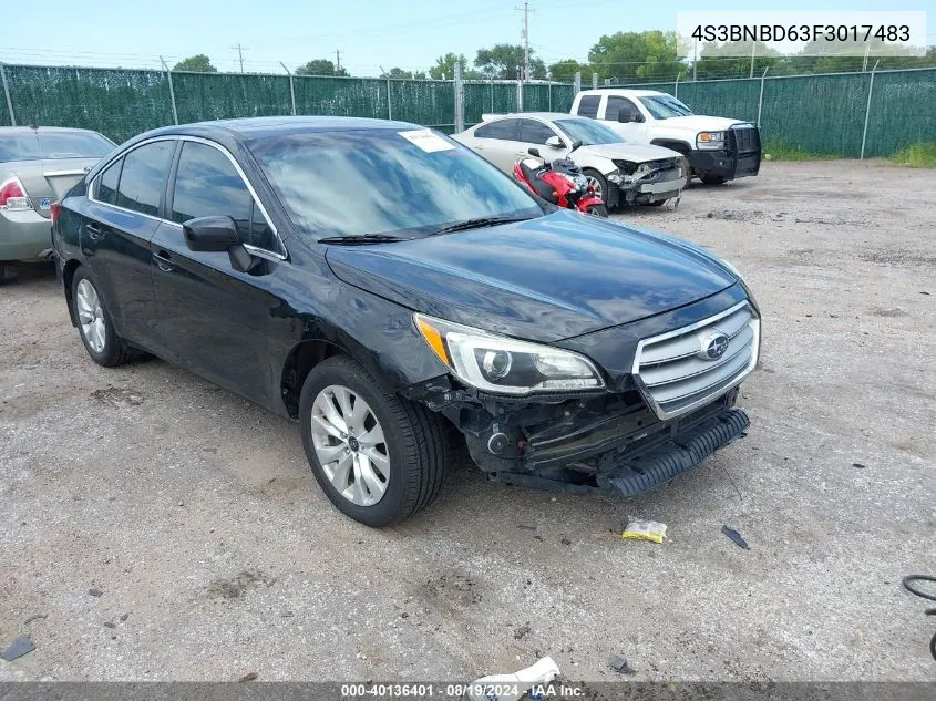 2015 Subaru Legacy 2.5I Premium VIN: 4S3BNBD63F3017483 Lot: 40136401