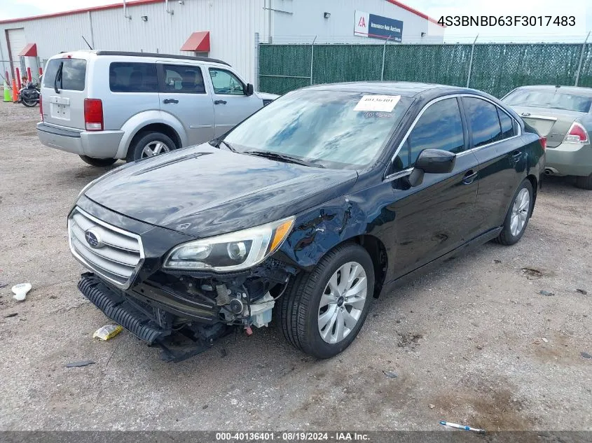 2015 Subaru Legacy 2.5I Premium VIN: 4S3BNBD63F3017483 Lot: 40136401