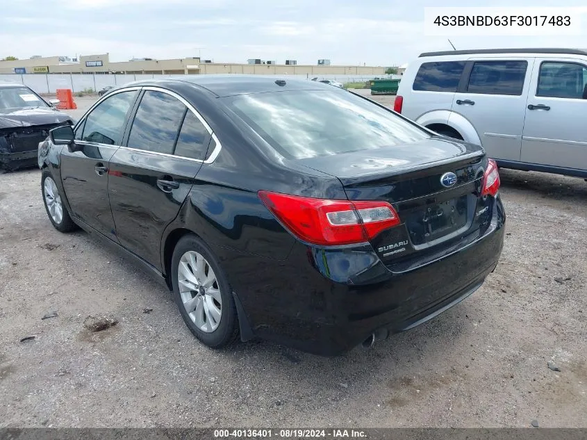 2015 Subaru Legacy 2.5I Premium VIN: 4S3BNBD63F3017483 Lot: 40136401