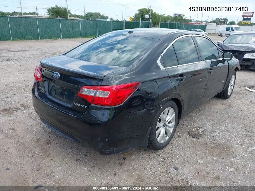 2015 Subaru Legacy 2.5I Premium VIN: 4S3BNBD63F3017483 Lot: 40136401